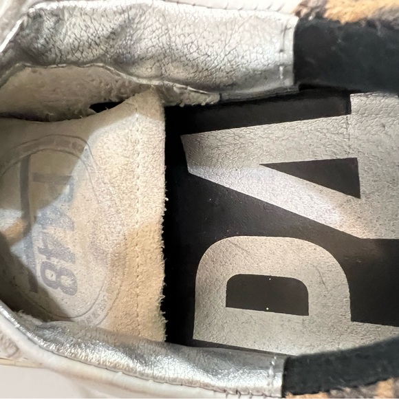 Woman’s P448 SIZE Size 38 ) SNEAKER White with Animal Print Suede Front Toe - Picture 6 of 7